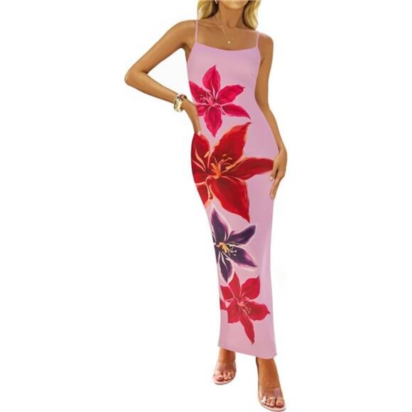 Other - ZESICA Women’s Summer Bodycon Maxi Dresses 2025 Floral Spaghetti Strap